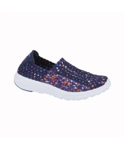Dek Womens/Ladies Interlaced Lightweight Memory Foam Shoes - Purple/Navy