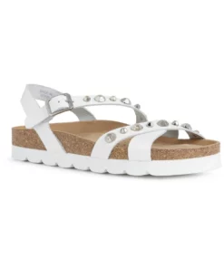 Geox Womens/Ladies Brionia Leather Sandals - White
