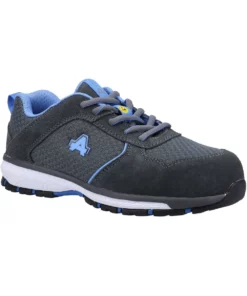Amblers Womens/Ladies AS720C Suede Safety Shoes - Gray/Blue