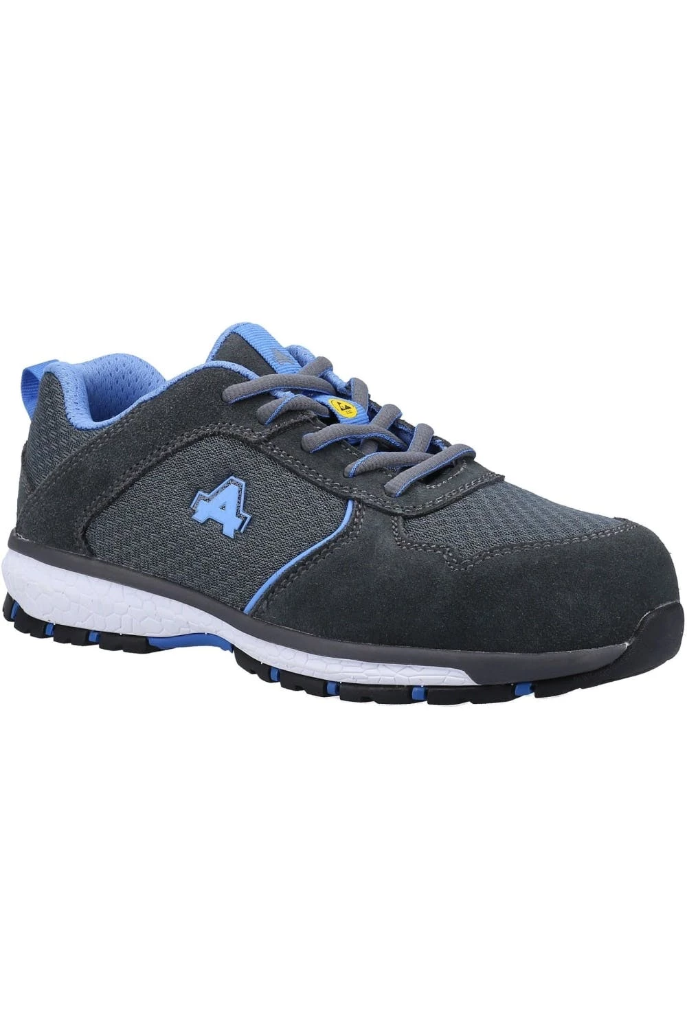 Amblers Womens/Ladies AS720C Suede Safety Shoes - Gray/Blue