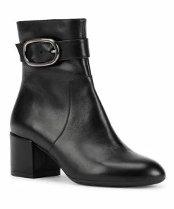 Geox Womens D Eleana Nappa Leather Ankle Boots - Black