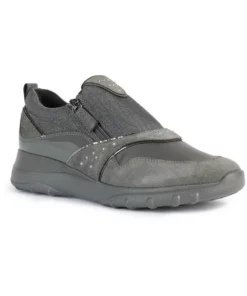 Geox Womens/Ladies Zosma Suede Sneakers - Dark Grey