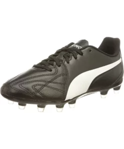 Puma Mens King Hero 21 FG Leather Soccer Cleats - Black/White