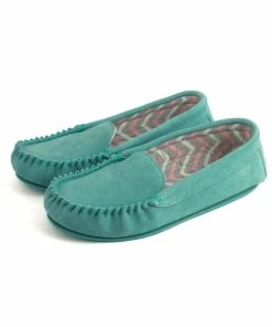 Eastern Counties Leather Womens/Ladies Ffion Suede Moccasins - Aqua Blue