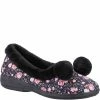 Fleet & Foster Womens/Ladies Goldfinch Floral Slippers - Black