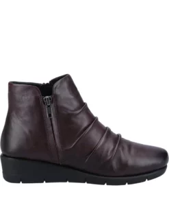 Fleet & Foster Womens/Ladies Plockton Leather Ankle Boots - Bordeaux