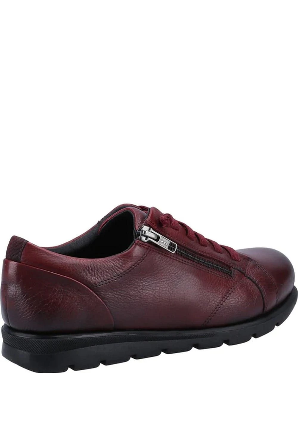 Fleet & Foster Womens/Ladies Polperro Leather Sneakers - Bordeaux - Image 3