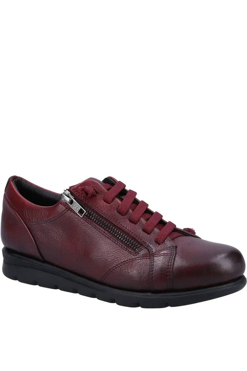 Fleet & Foster Womens/Ladies Polperro Leather Sneakers - Bordeaux - Image 2