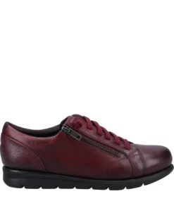 Fleet & Foster Womens/Ladies Polperro Leather Sneakers - Bordeaux
