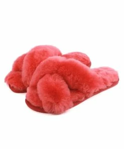Eastern Counties Leather Womens/Ladies Delilah Sheepskin Slippers - Watermelon