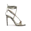 Schutz Vikki Snake-Embossed Leather Sandal