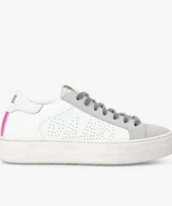 P448 Thea Recycled White/Fuchsia Sneaker