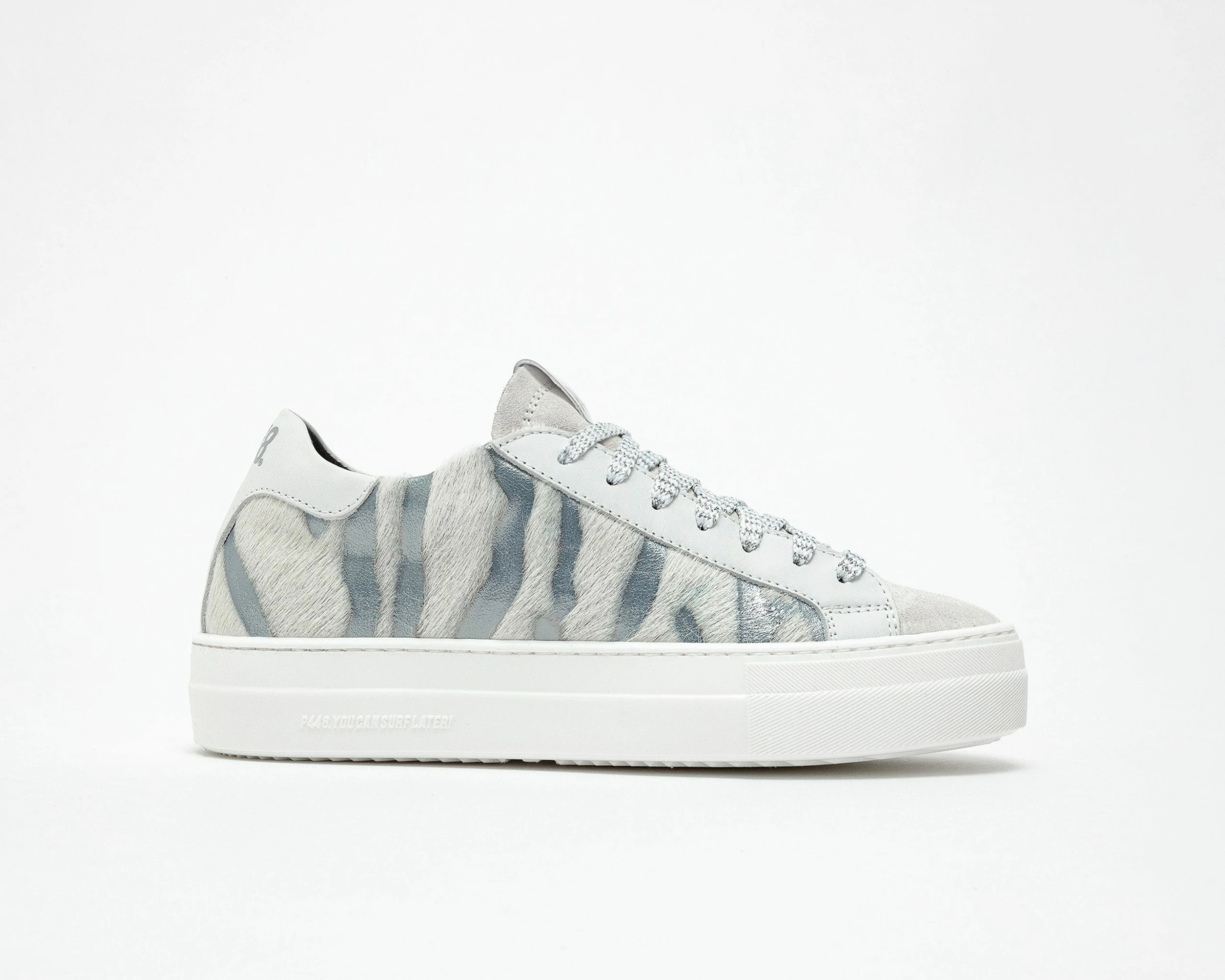 P448 Thea Sneaker - Cow/Silver