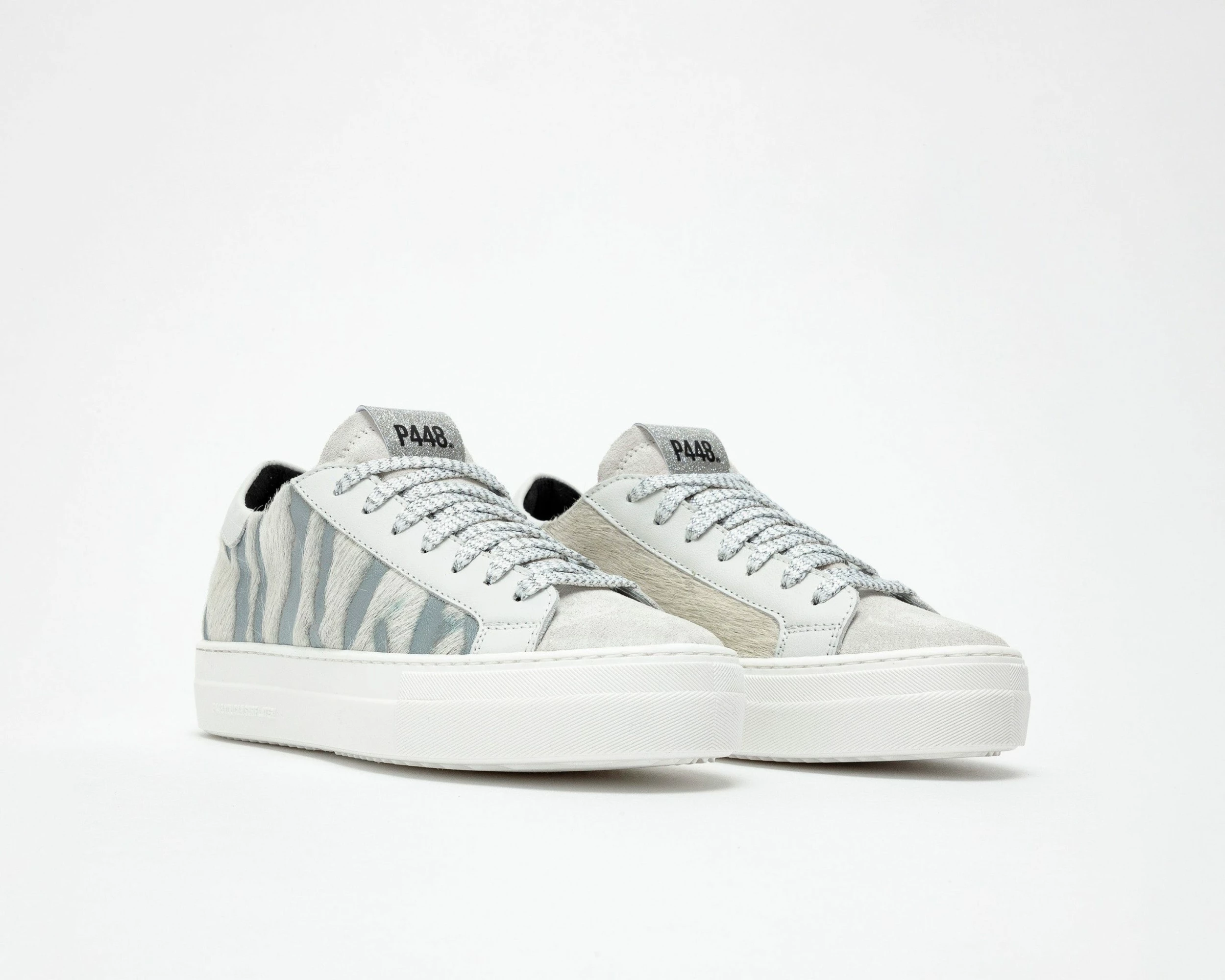 P448 Thea Sneaker - Cow/Silver - Image 2