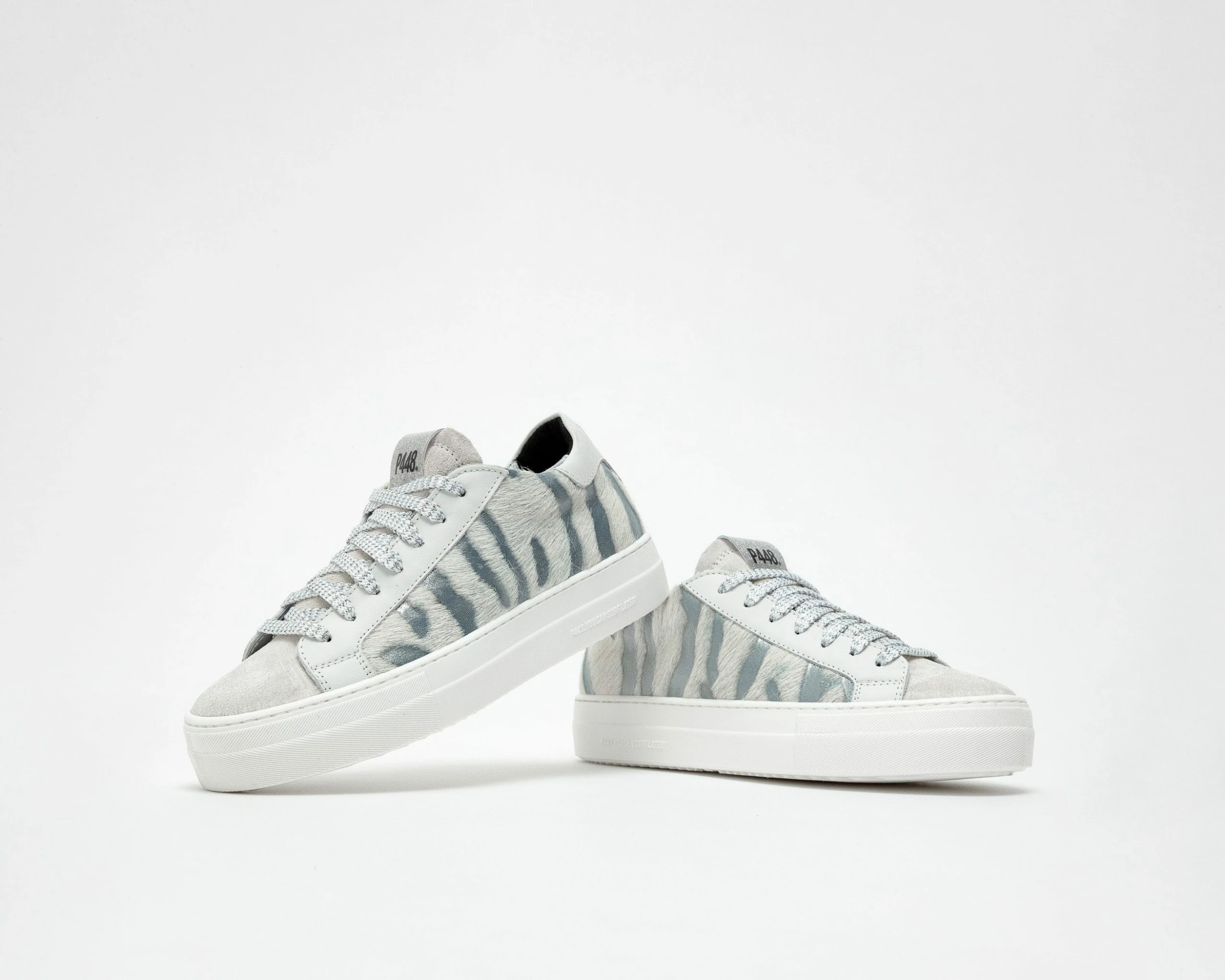 P448 Thea Sneaker - Cow/Silver - Image 4