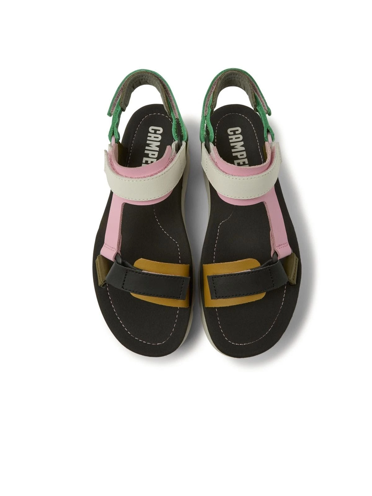Camper Sandals Women Oruga Up - Green/Pink/White
