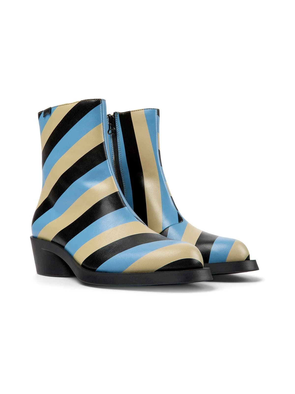 Camper Bonnie Multicolored Striped Leather Boots For Women