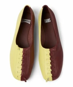 Camper Ballerinas Women Twins Shoes - Yellow/Burgundy