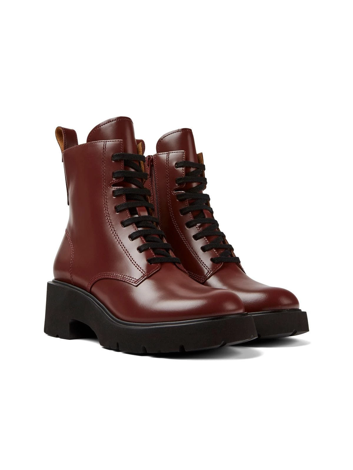 Camper Ankle Boots Milah With Lace - Burgundy - Image 2