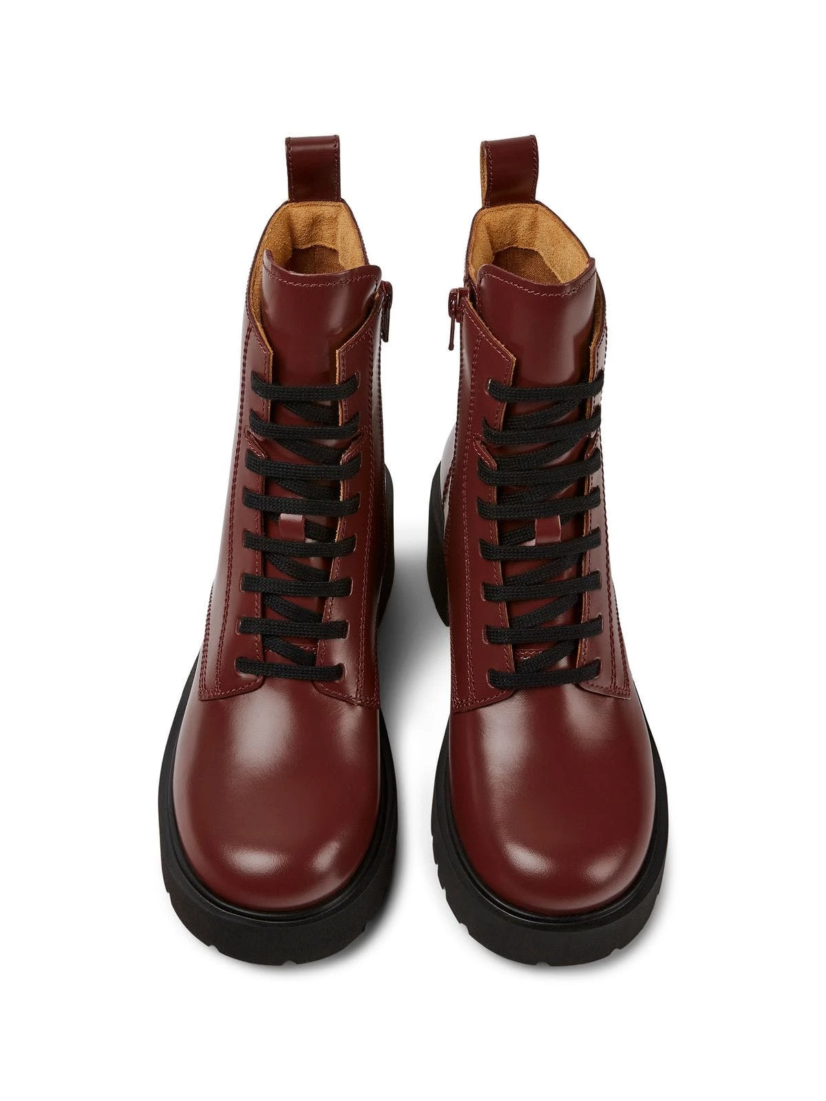 Camper Ankle Boots Milah With Lace - Burgundy