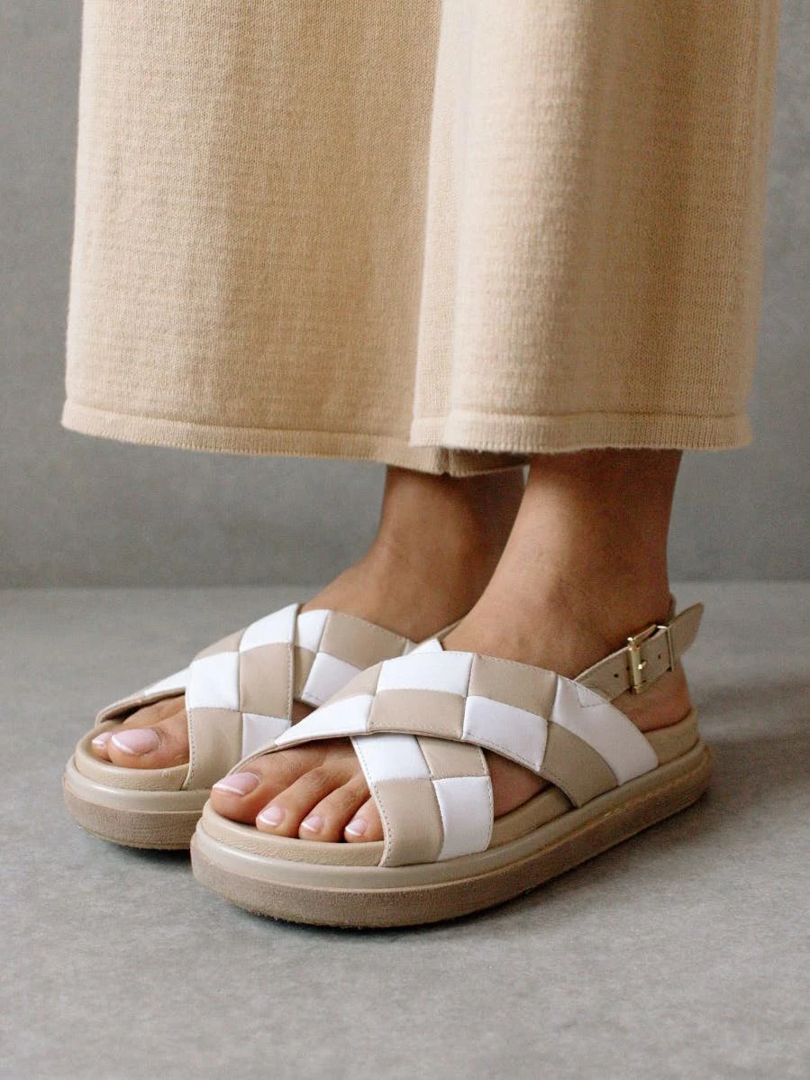 ALOHAS Marshmallow Scacchi Stone Sandals