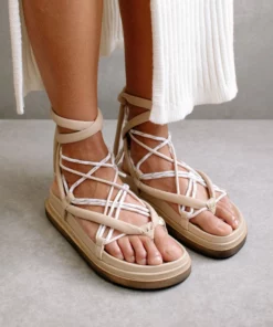 ALOHAS Jungle Stone & Beige Laced Up Sandal
