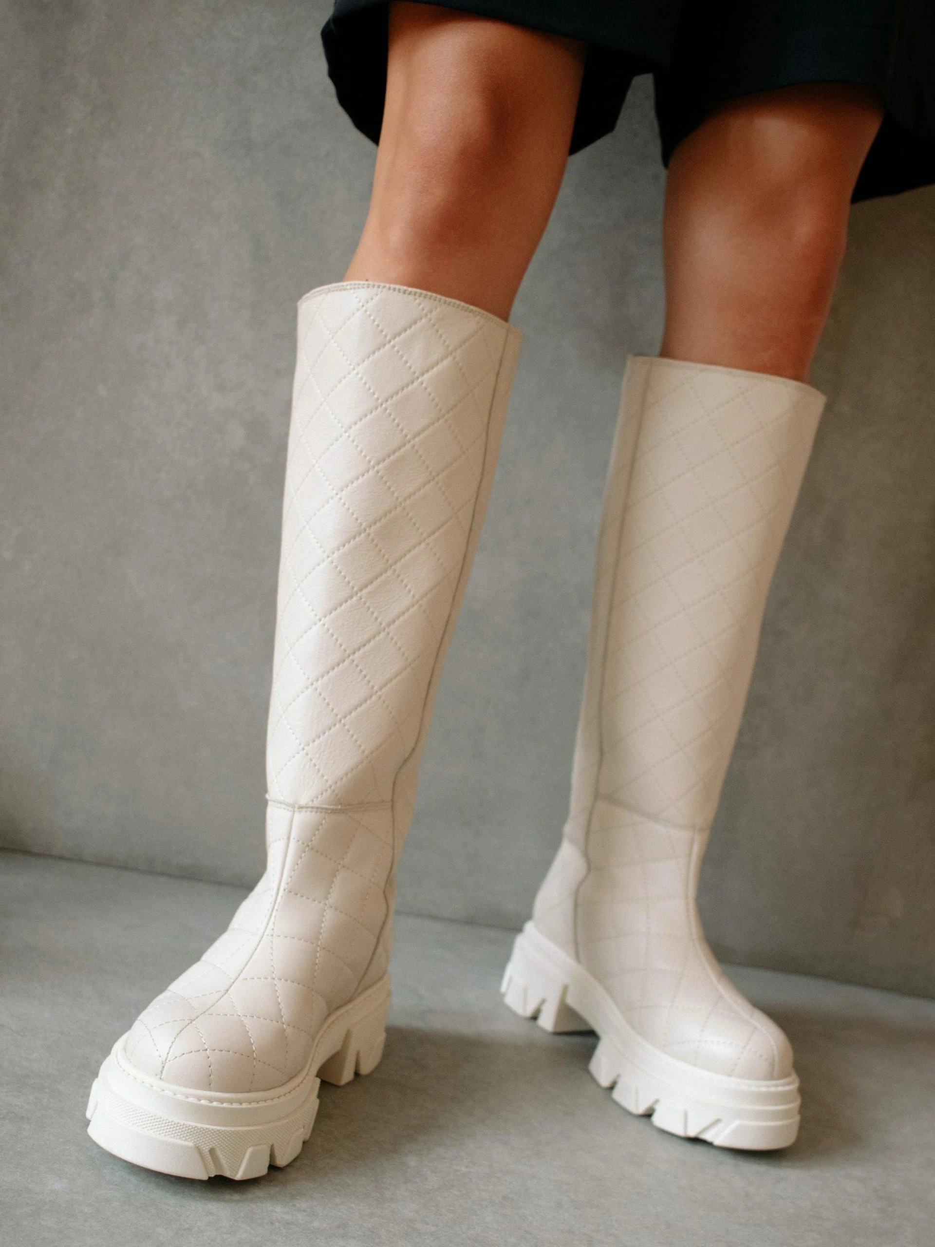 ALOHAS Katiuska Goal Digger Boots - Quilted Ivory - Image 4