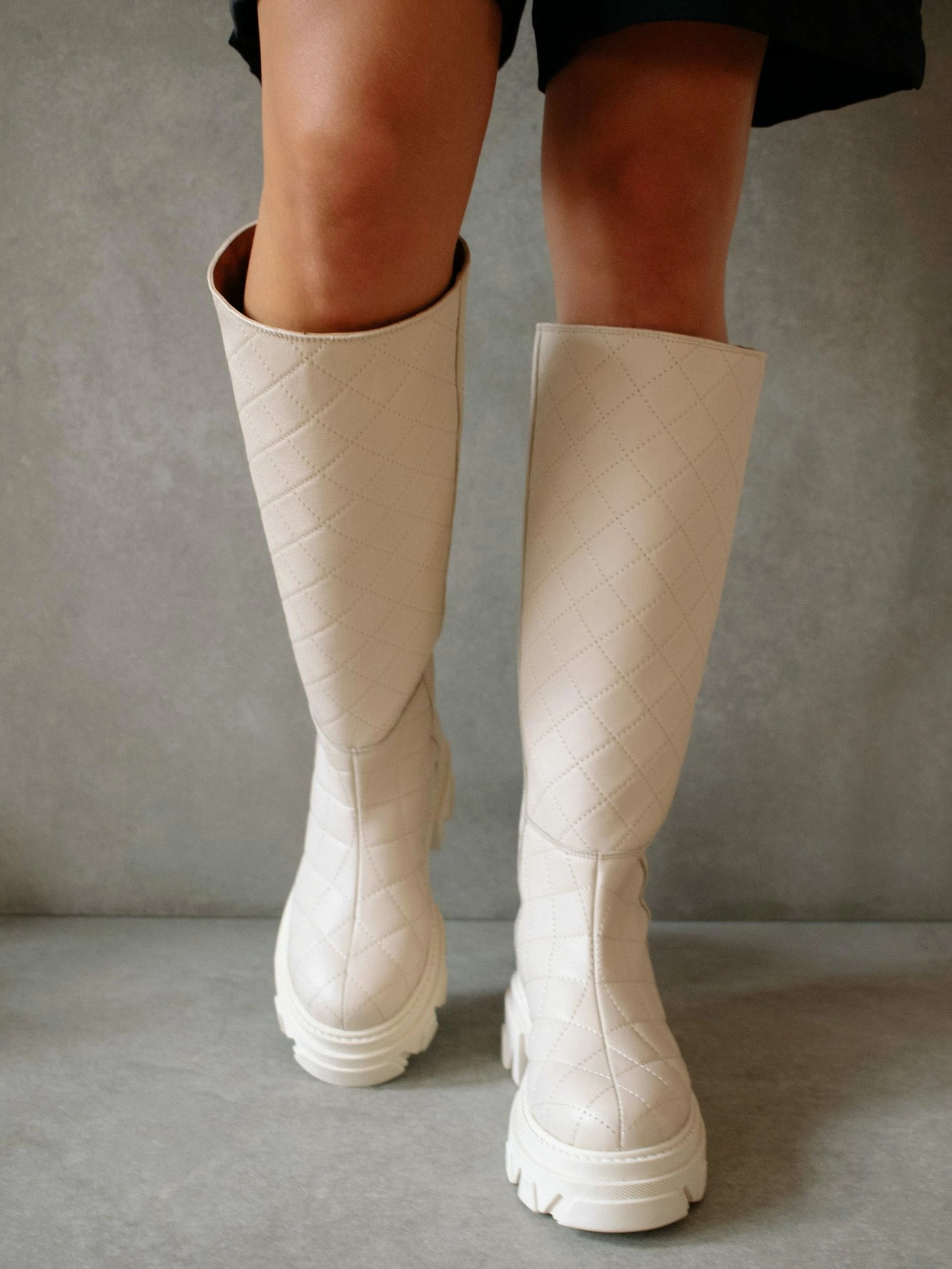ALOHAS Katiuska Goal Digger Boots - Quilted Ivory - Image 7