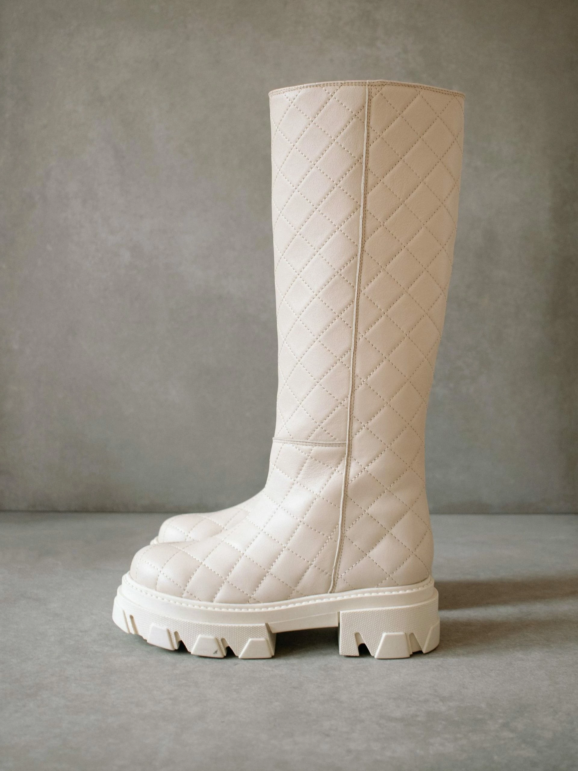 ALOHAS Katiuska Goal Digger Boots - Quilted Ivory - Image 2