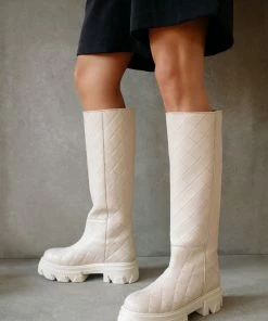 ALOHAS Katiuska Goal Digger Boots - Quilted Ivory