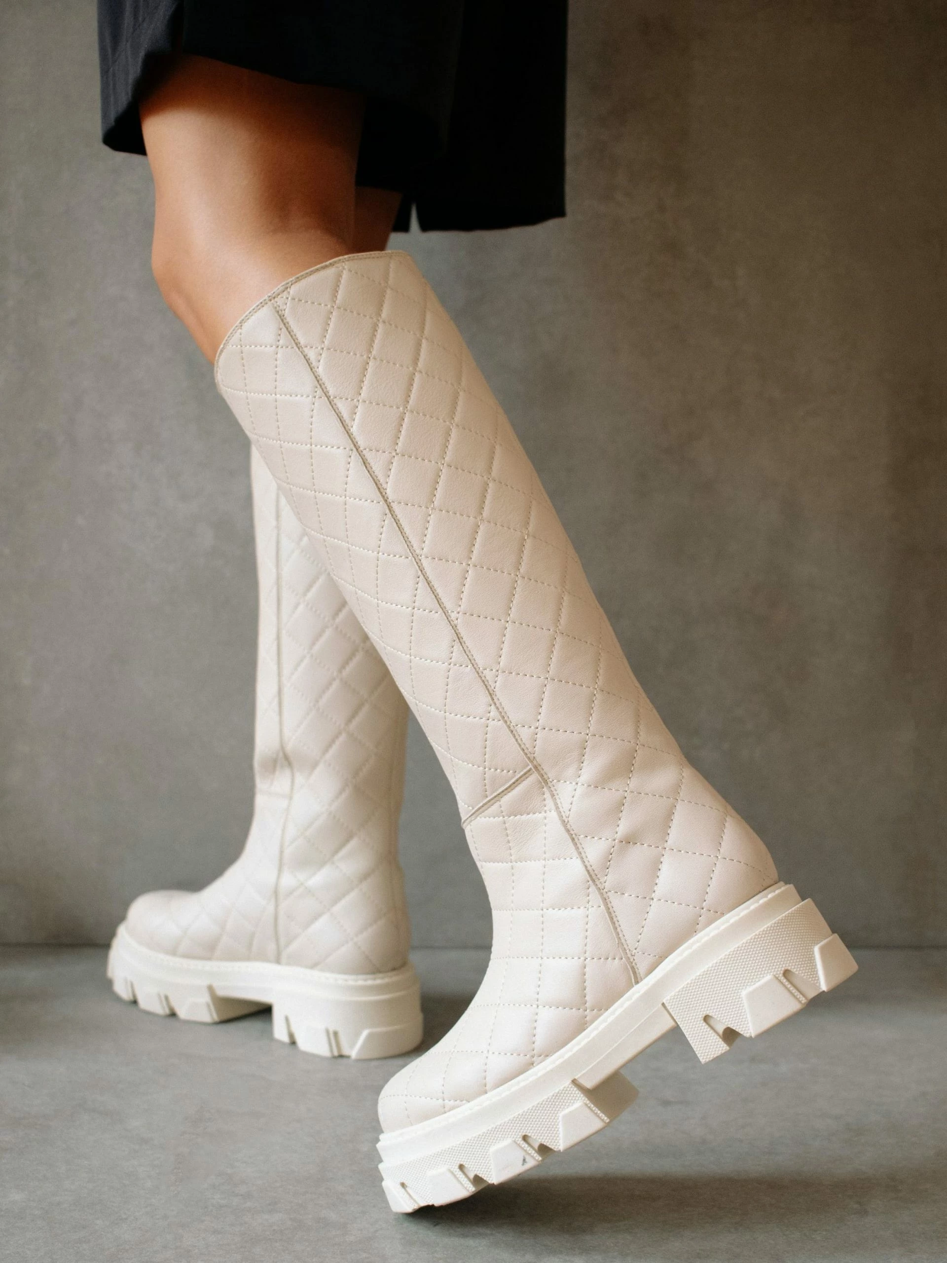ALOHAS Katiuska Goal Digger Boots - Quilted Ivory - Image 6