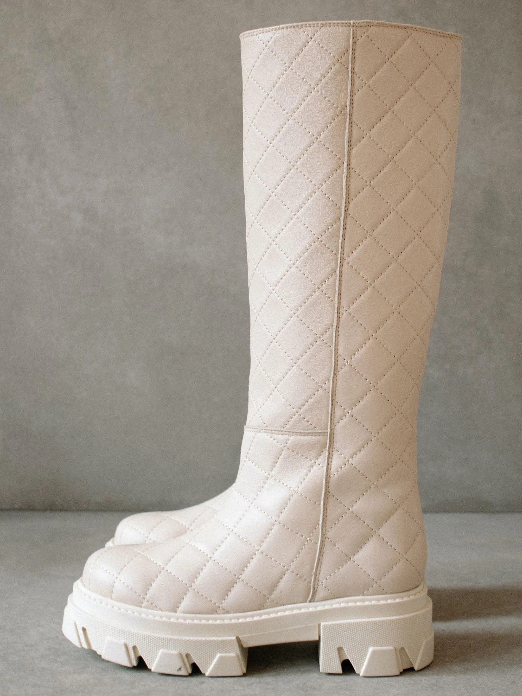 ALOHAS Katiuska Goal Digger Boots - Quilted Ivory - Image 3