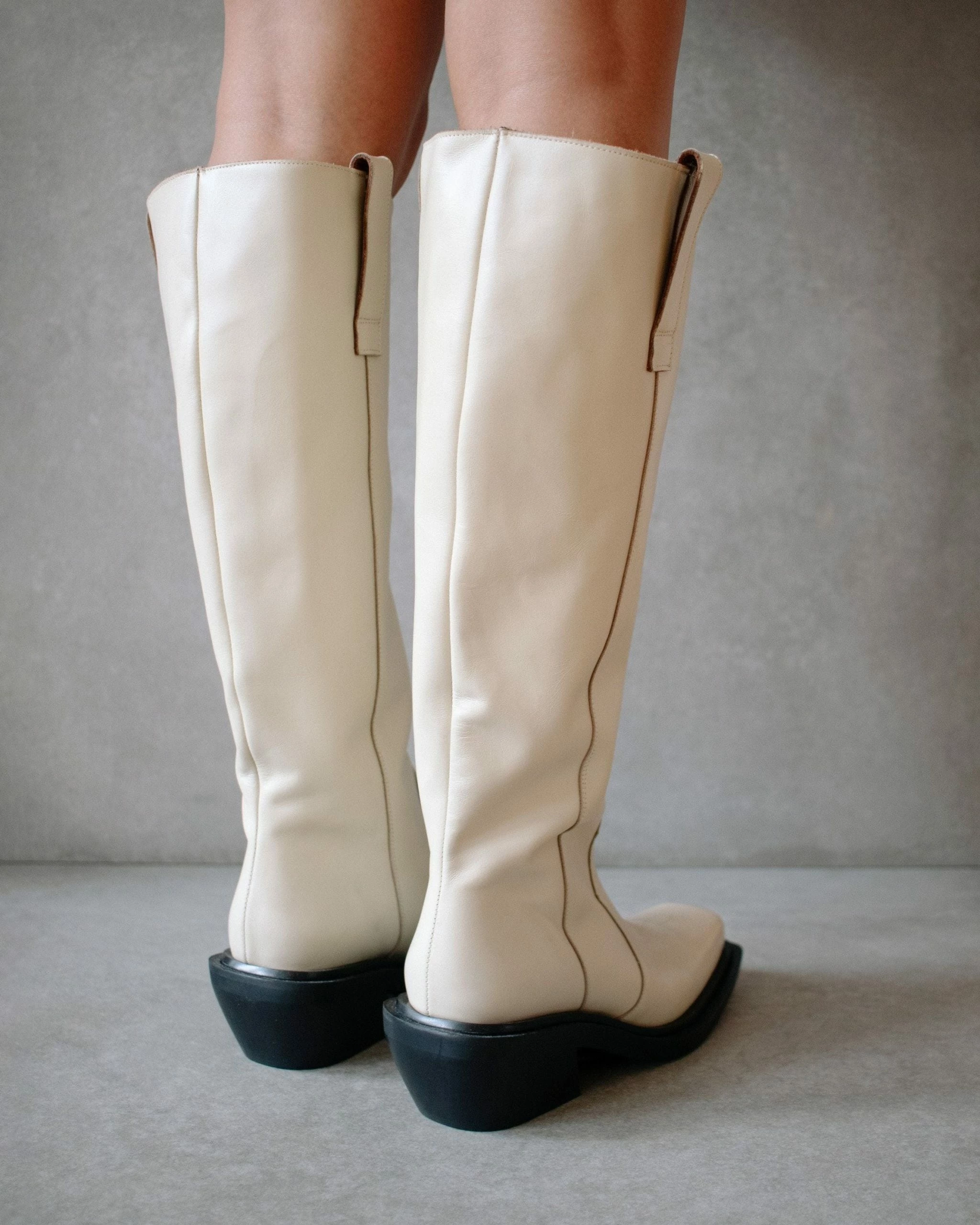 ALOHAS Cattle Ivory Leather Boots - Image 4