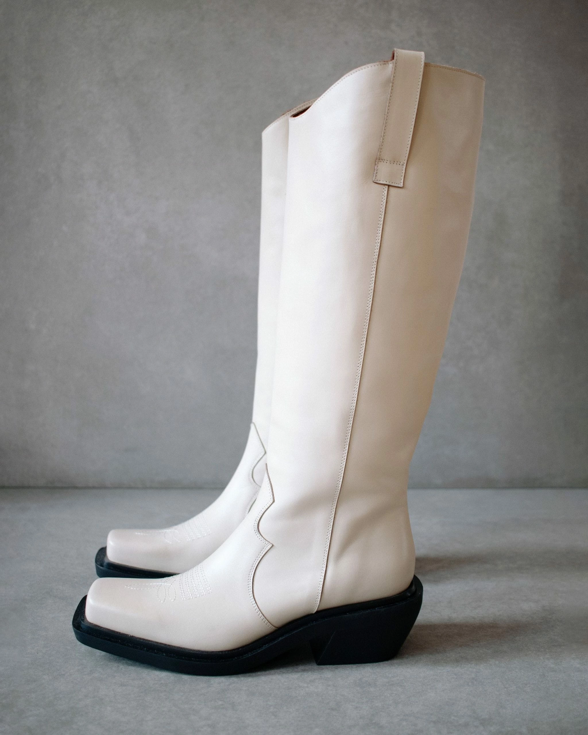 ALOHAS Cattle Ivory Leather Boots - Image 3