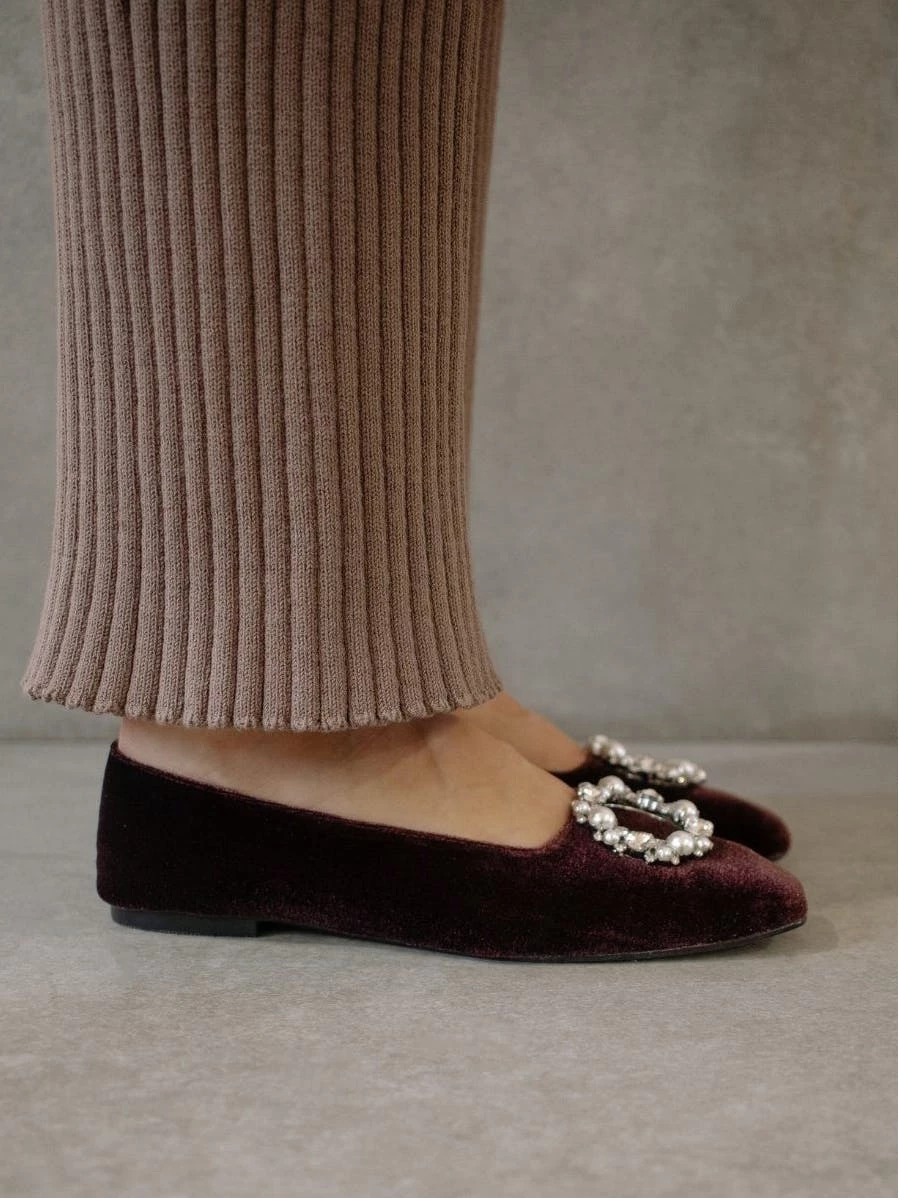 ALOHAS Bella Crystal Velvet - Coffee Brown - Image 7