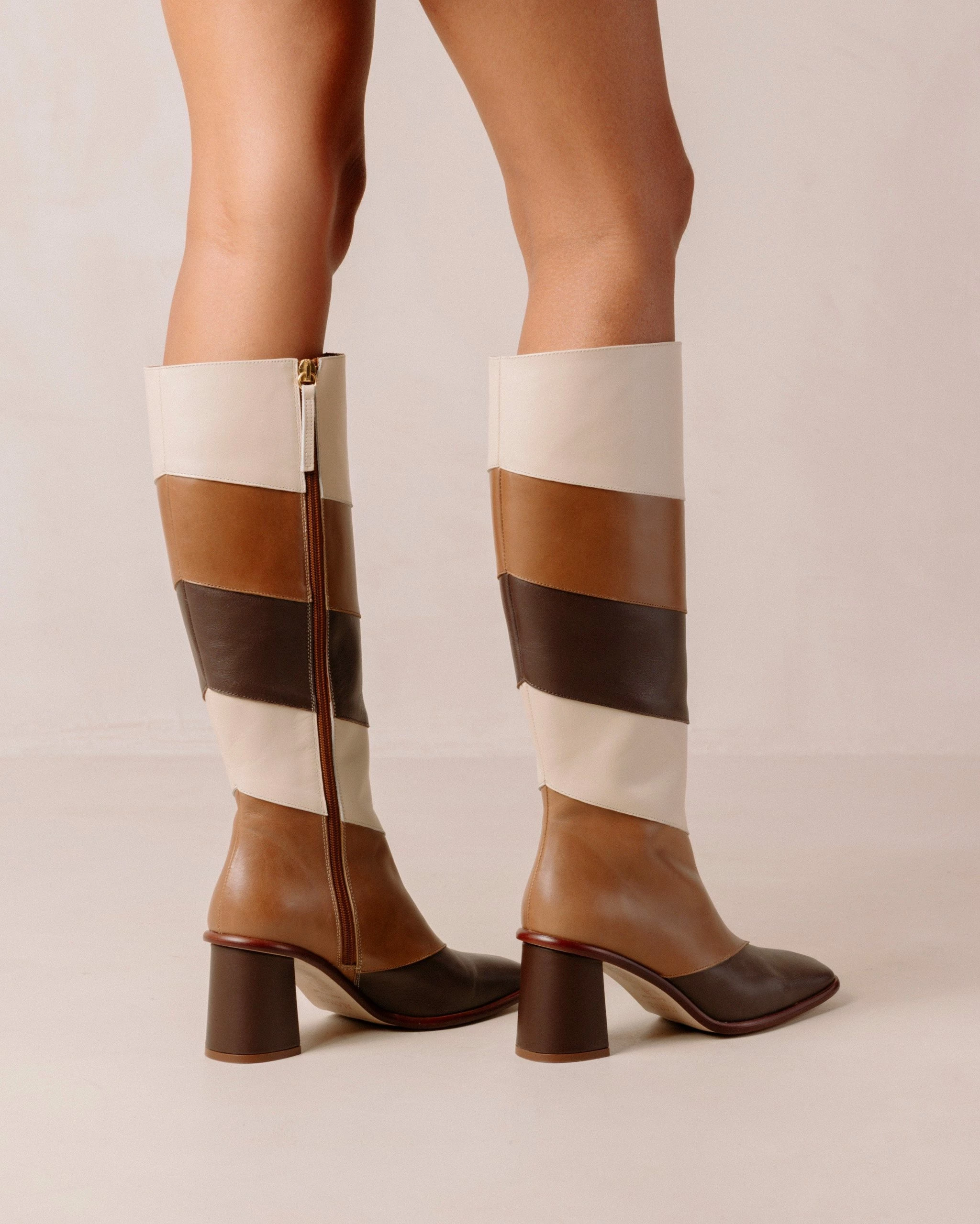 ALOHAS East Patchwork Vintage Brown Boots - Image 2