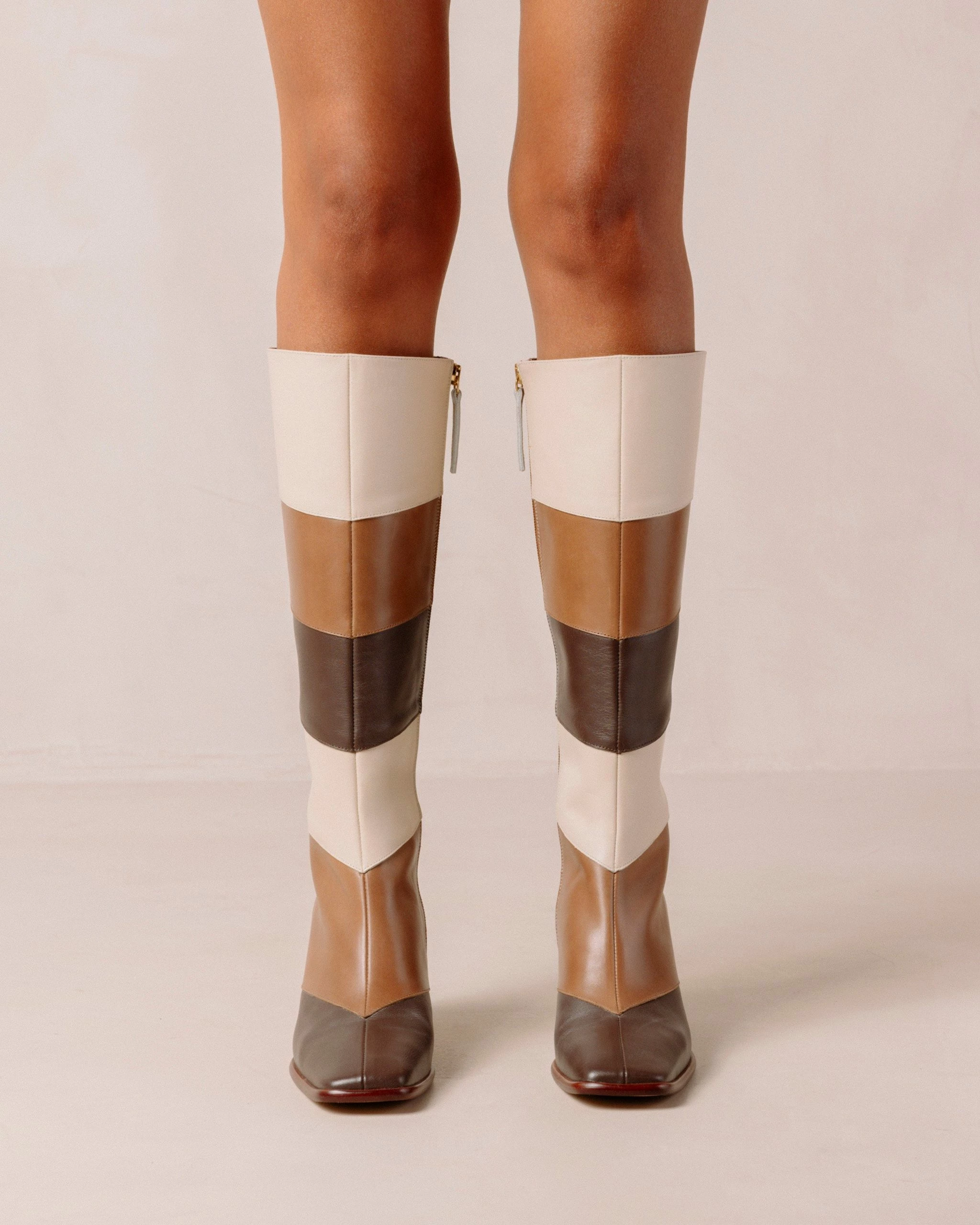 ALOHAS East Patchwork Vintage Brown Boots - Image 5