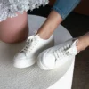 Belle & Bloom Just A Dream Croc Leather Sneaker - White