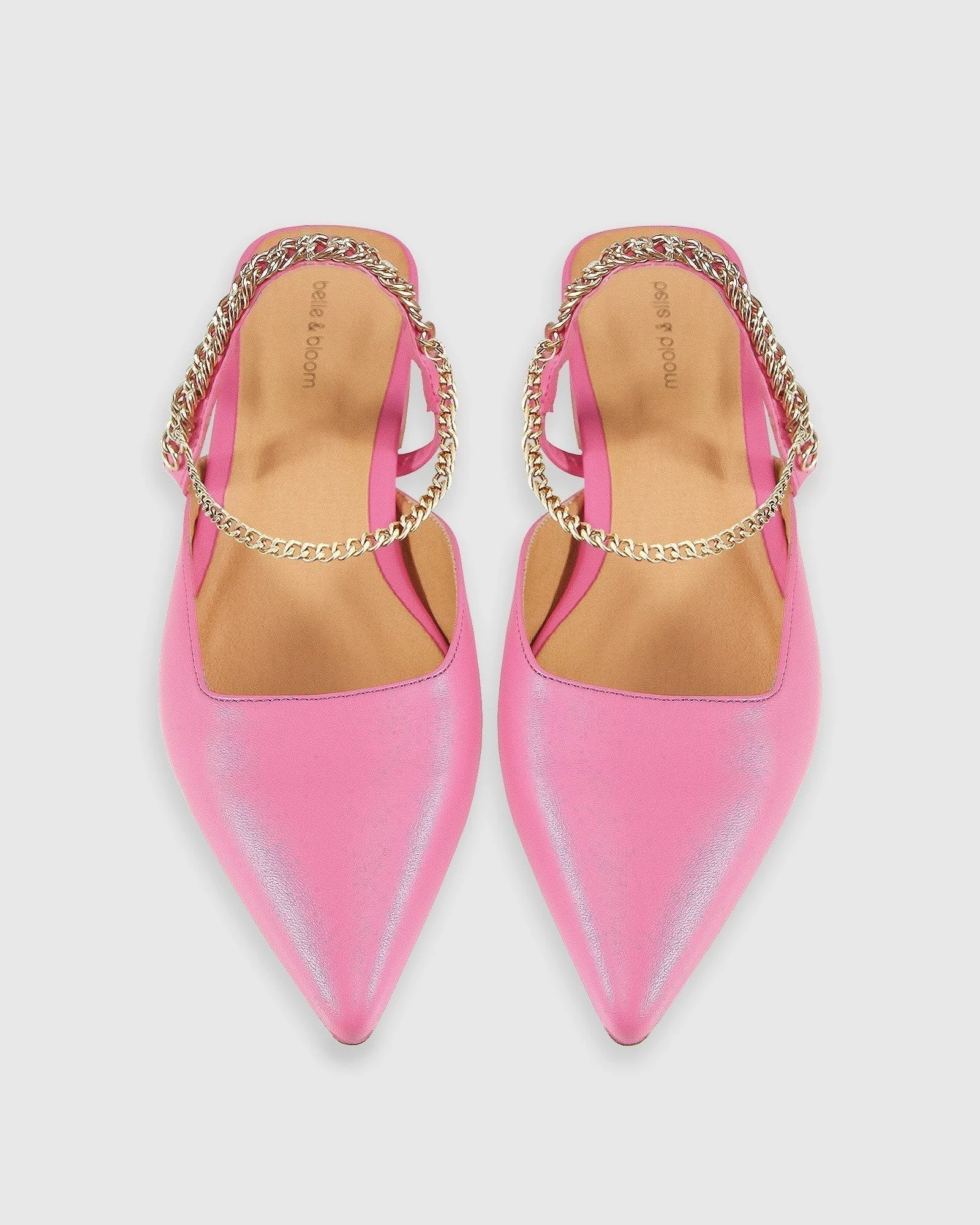 Belle & Bloom On The Go Leather Flat - Hot Pink - Image 3