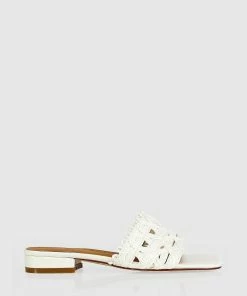 Belle & Bloom Can&apos;t Quit You Raffia Slide - White